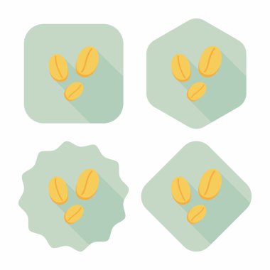 kahve çekirdeği uzun gölge, eps10 düz simgesiyle