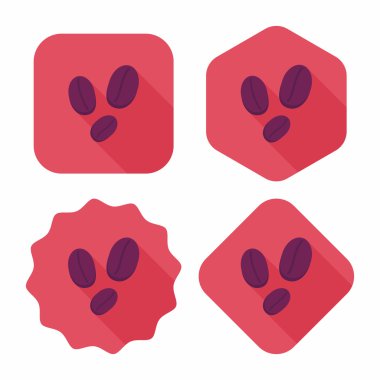 kahve çekirdeği uzun gölge, eps10 düz simgesiyle