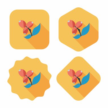 Uzun Gölge, eps10 ile kahve meyve düz simgesi