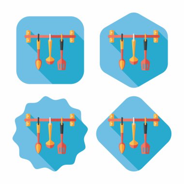 Uzun Gölge, eps10 ile mutfak eşyaları spatula düz simgesi