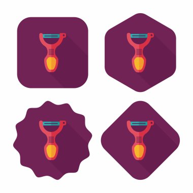 Uzun Gölge, eps10 ile mutfak eşyaları Soyucu düz simgesi