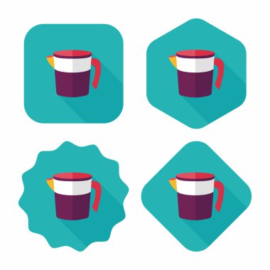 Uzun Gölge, eps10 Kupası düz simgesiyle ölçme mutfak eşyaları