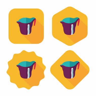 Uzun Gölge, eps10 Kupası düz simgesiyle ölçme mutfak eşyaları