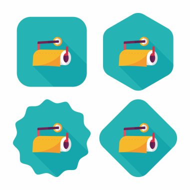 Uzun Gölge, eps10 ile mutfak eşyaları kağıt düz simgesi