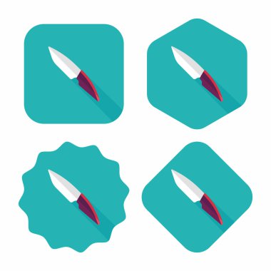 Uzun Gölge, eps10 ile mutfak eşyaları meyve bıçağı düz simgesi