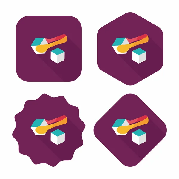 Icono plano de terrones de azúcar con sombra larga, eps10 — Vector de stock