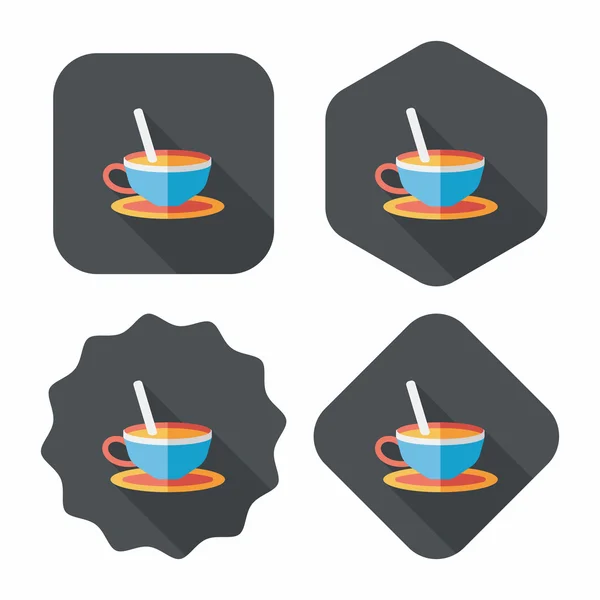 Płaskie ikona kawa z długim cieniem, eps10 — Wektor stockowy