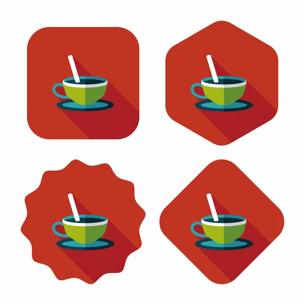 Kaffe flat ikonen med långa skugga, eps10 — Stock vektor