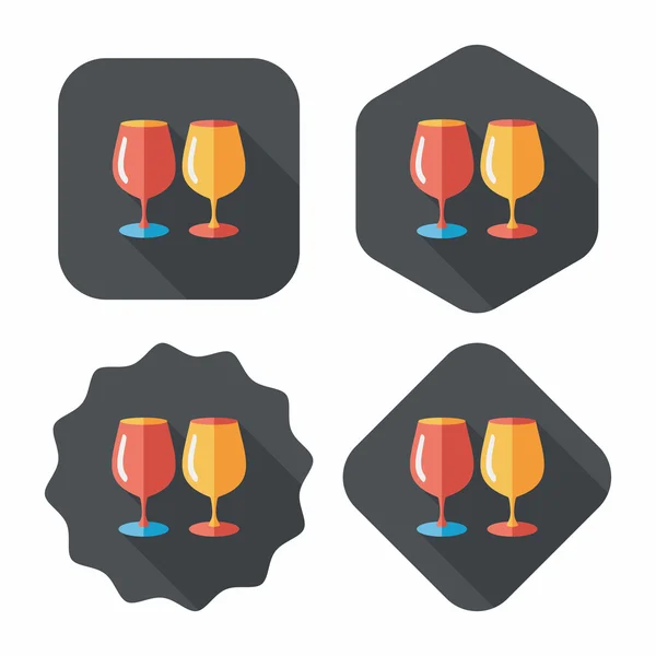 Kitchenware glass cup flat icon with long shadow,eps10 — Stock Vector