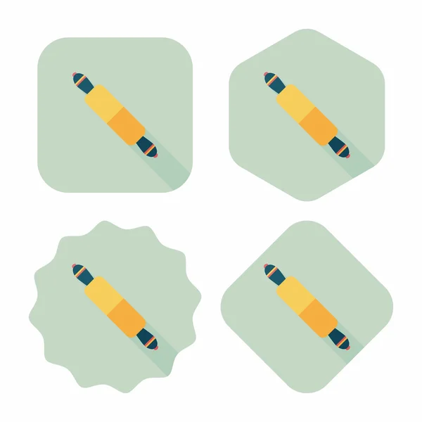 Kitchenware rolling pin flat icon with long shadow,eps10 — Stock Vector