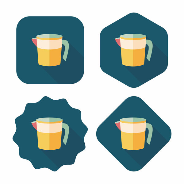 kitchenware measuring cup flat icon with long shadow,eps10