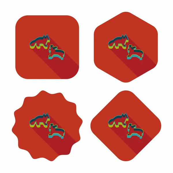 Keukengerei bakken schimmel platte pictogram met lange schaduw, eps10 — Stockvector