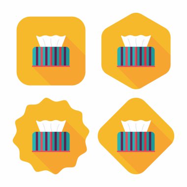 Uzun Gölge, eps10 ile mutfak eşyaları kağıt mendil düz simgesi