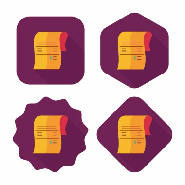 Uzun Gölge, eps10 ile alışveriş kredi kartı fatura düz simgesi