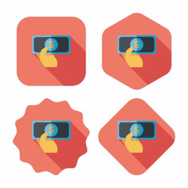 Uzun Gölge, eps10 ile alışveriş para nakit düz simgesi