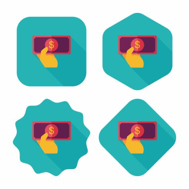 Uzun Gölge, eps10 ile alışveriş para nakit düz simgesi