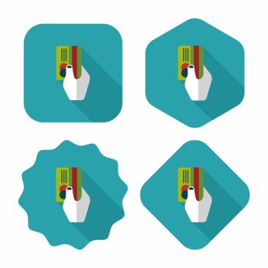 Uzun Gölge, eps10 ile alışveriş kredi kartı düz simgesi