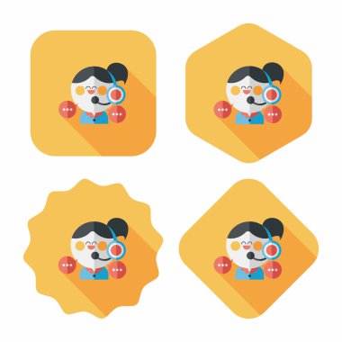 müşteri telefon hizmeti düz simgesi ile uzun gölge, eps10