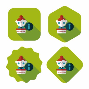 bilgi sayaç düz simgesi ile uzun gölge, eps10