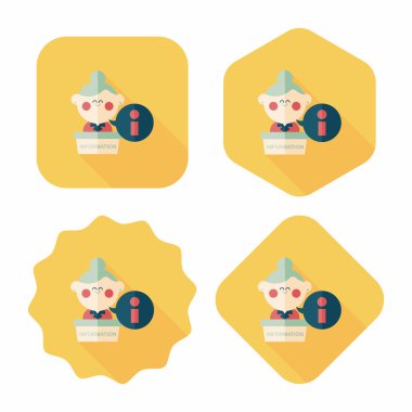 bilgi sayaç düz simgesi ile uzun gölge, eps10