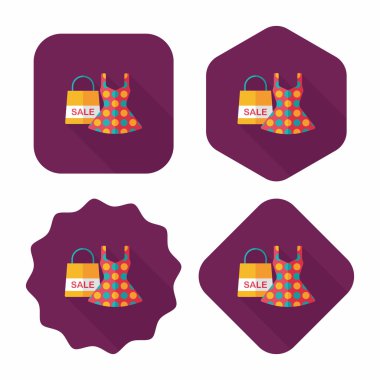 Uzun gölgeli düz elbise ikonu, eps10