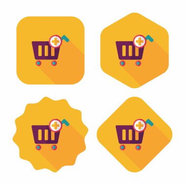 Uzun Gölge, eps10 ile alışveriş sepeti düz simgesi