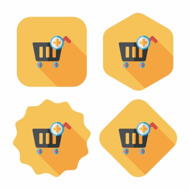 Uzun Gölge, eps10 ile alışveriş sepeti düz simgesi