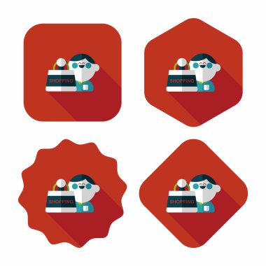 Uzun Gölge, eps10 Satılık Alışverişkoliğin düz simgesiyle