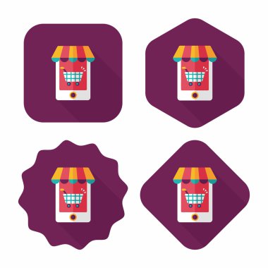 Uzun Gölge, eps10 ile alışveriş mağazası düz simgesi
