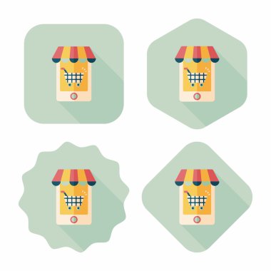 Uzun Gölge, eps10 ile alışveriş mağazası düz simgesi