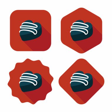 Uzun Gölge, eps10 ile Sevgililer günü çikolata düz simgesi