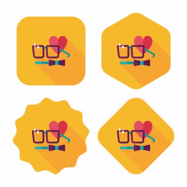 Sevgililer günü adam kostüm düz simgesiyle uzun gölge, eps10