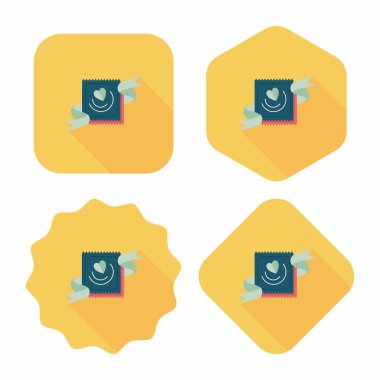 Uzun Gölge, eps10 ile Sevgililer günü prezervatif düz simgesi