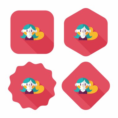 Sevgililer günü kız uzun gölge, eps10 düz simgesiyle