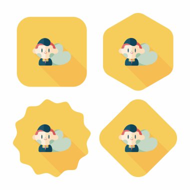 Uzun Gölge, eps10 ile Sevgililer günü çocuk düz simgesi