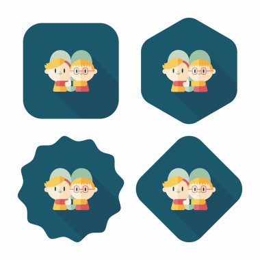 Uzun Gölge, eps10 ile Sevgililer günü Çift düz simgesi