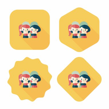 Uzun Gölge, eps10 ile Sevgililer günü Çift düz simgesi