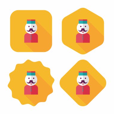 Hotel belboy düz Icon uzun gölge, eps10 ile