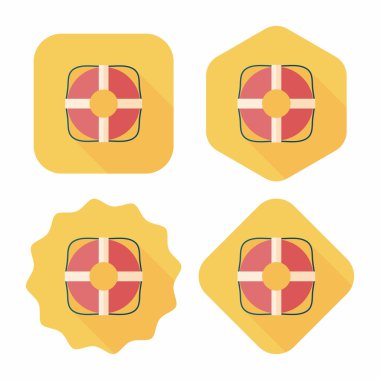 Lifebuoy uzun gölge, eps10 düz simgesiyle