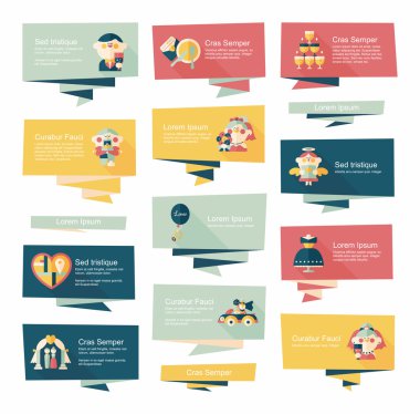 Düğün afiş düz tasarım arka plan ayarlamak, eps10