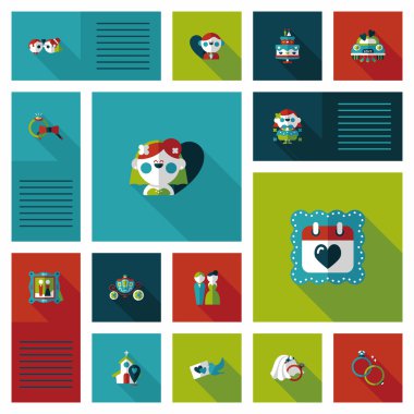 Düğün UI düz tasarım arka plan ayarlamak, eps10