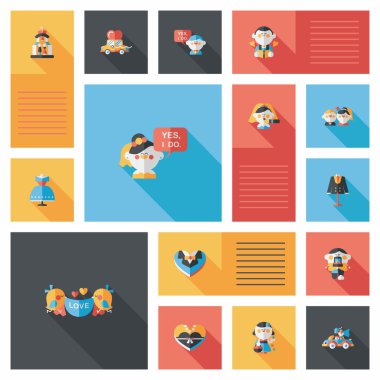 Düğün UI düz tasarım arka plan ayarlamak, eps10