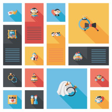 Düğün UI düz tasarım arka plan ayarlamak, eps10