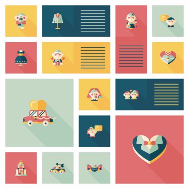 Düğün UI düz tasarım arka plan ayarlamak, eps10