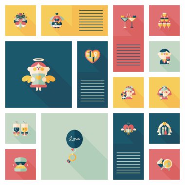 Düğün UI düz tasarım arka plan ayarlamak, eps10