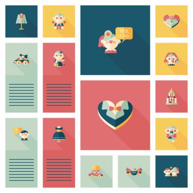 Düğün UI düz tasarım arka plan ayarlamak, eps10