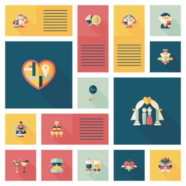 Düğün UI düz tasarım arka plan ayarlamak, eps10