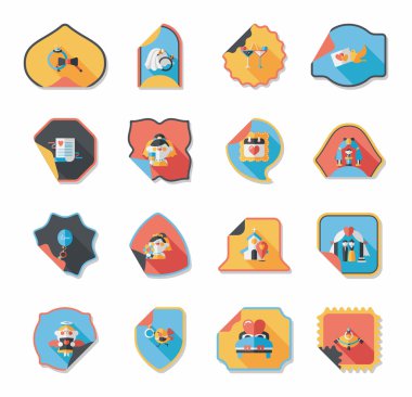 Düğün etiketi düz tasarım arka plan ayarlamak, eps10