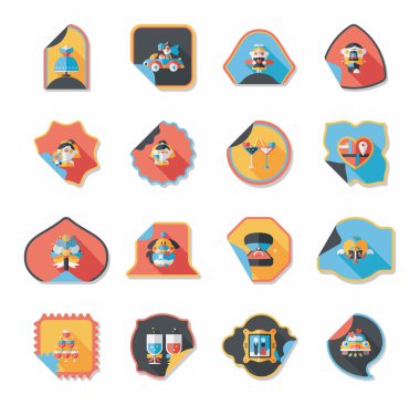 Düğün etiketi düz tasarım arka plan ayarlamak, eps10