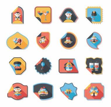 Düğün etiketi düz tasarım arka plan ayarlamak, eps10